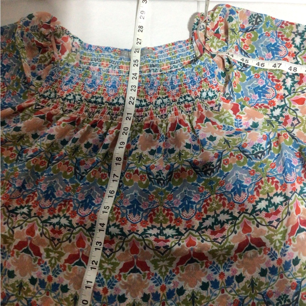 Valerie Steven’s, Elegant Floral Women's Bohemian Blouse 1X - Picture 10 of 12